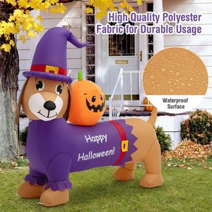 Cane Bassotto Gonfiabile di Halloween con Zucca, Decorazione da Giardino Esterno Lunga 1,5 Metri - Product Image 6