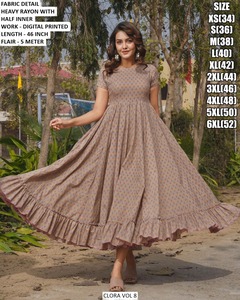 Vestido de Fiesta Largo hasta el Suelo, Moderno, de Rayón Natural con Bordado, Cómodo, Estilo Sunset Bloom, para Vacaciones - Product Image 2