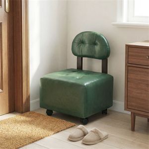 Ensemble de 2 tabourets roulants empilables avec roulettes à frein, repose-pieds compact pour entrée - Product Image 5