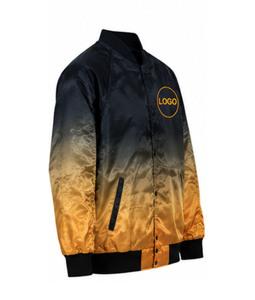 Veste universitaire pour femme, couleur unie, col montant, manches longues, coupe-vent, séchage rapide, extérieur en soie, doublure en polyester matelassé, satin - Product Image 3