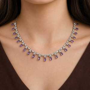 Ensemble de bijoux de mariage en argent plaqué rhodium avec zircon et diamants Hallmark Silver Noor - Product Image 1