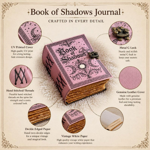 Diario de Piedra Grande Hecho a Mano, Libro de las Sombras |   Diario de Cuero Grimoire |   Cuaderno de Papel con Borde Irregular para Hechicería |   Regalo Espiritual - Product Image 2