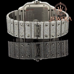 Montre Diamantée en Acier Inoxydable Premium Mossinate à Mouvement Quartz, Design Unisexe Élégant pour le Bureau, les Fêtes ou le Quotidien – Offre Spéciale - Product Image 4