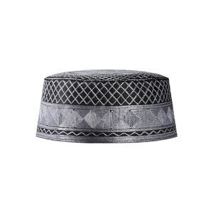 Chapeau de prière musulman Kufi pour hommes, casquette brodée avec motif de crâne islamique, bonnet, couvre-chef de prière arabe, omanais, turc, cadeau de l'Aïd, en soie et coton - Product Image 4