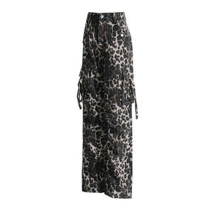 HANO 2024 Nuevos Pantalones de Mujer con Costuras Decorativas, Cintura Media, Estilo Básico con Cordones, Pantalones Cargo de Pierna Recta, Corte Holgado - Product Image 4