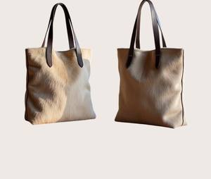 Sac fourre-tout en cuir véritable personnalisé avec broderie et fermeture éclair, style vintage, sac à main pour femme LHTB-0084 - Product Image 3