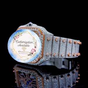 High quality Women's Rectangular <b>Diamond</b> Smart <b>Watch</b> Stainless Steel Band Customization Available Fashion Jewelry - Product Image 2
