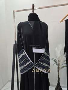 Wholesale Modest Dubai Beaded Sequined Solid Floor Length Long Sleeve <b>Abaya</b> Muslim Traditional Handmade <b>Wedding</b> Ramadan Daily - Product Image 2