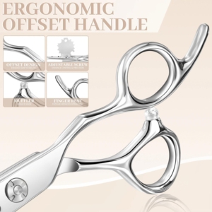Ciseaux de coiffure professionnels Harbor Industry Silver Wolf Tooth en acier japonais, outil de coiffure professionnel pour salon de coiffure - Product Image 2