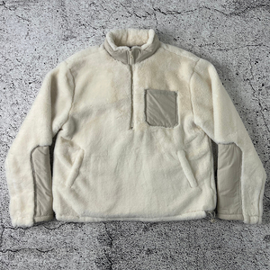 Custom Outdoor Winter Thick Warm Patchwork Color Block Half-zip Polar <b>Sherpa</b> <b>Fleece</b> <b>Jacket</b> <b>Men</b> - Product Image 2