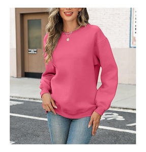 Nouveau design, sweat-shirt en coton pour femme, col rond, manches longues, épaules tombantes, uni, confortable, décontracté, fabriqué au Bangladesh - Product Image 2