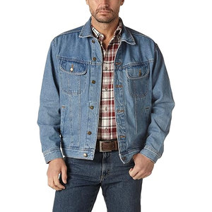 Men's Classic Fit <b>Denim</b> <b>Jacket</b> Button Front Long Sleeve Cotton Blend Casual Outerwear for Daily Wear All Season Comfort - Product Image 2