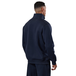 Mens <b>Navy</b> Blue Quarter Zip Tracksuit Casual Sportswear Pullover and Jogger Set Winter Activewear Gym Training Daily Wear Outfit - Product Image 2