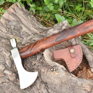 Hacha vikinga de acero con alto contenido de carbono, mango de palisandro, hacha hecha a mano, hacha vikinga, regalo para hombres, hacha de tala, acero al carbono - Product Image 5