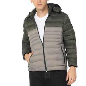 Waterproof Canvas Thin Polyester <b>Bubble</b> <b>Coat</b> High Street Style Hood Option OEM Design Customizable Men's Summer Puffer Jacket - Product Image 1