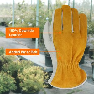 Comfortable Leather Working <b>Gloves</b> With Elastic Cuff Men's XL Insulated Leather Cotton Lining Work <b>Gloves</b> For Adult - Product Image 4