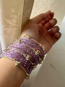 Wholesale Indian Style Trendy Geometric Imitation Pearl Churiya Kashmiri <b>Bangle</b> Set Wedding Handmade <b>Copper</b> Alloy Bridal <b>Bangles</b> - Product Image 3