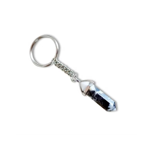 High Quality Crystal Keychain Stone Zebra agate Crystal Pencil <b>key</b> <b>chain</b> natural Stone bead Healing <b>Key</b> Holder Gift Women <b>Key</b> - Product Image 5