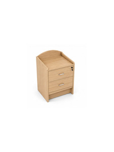 Mesita de Noche Moderna de Madera Maciza con Dos Cajones y Tiradores Metálicos, Mesa Auxiliar de Madera para Dormitorio, Gabinete de Almacenamiento - Product Image 5