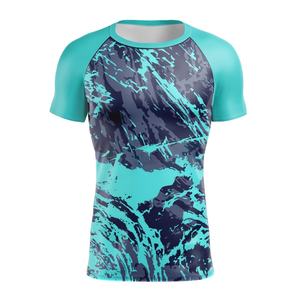 OEM Men Rash Guard Sublimation <b>Printed</b> Polyester Spandex Bjj Rash Guard Gym <b>Surfing</b> Diving Rashguard Compression Shirt MMA Shirt - Product Image 1