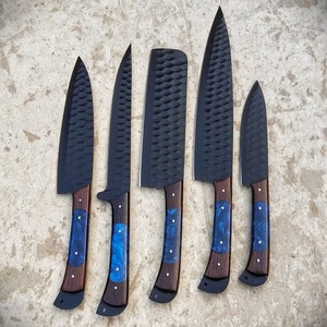 Luxury Handmade Culinary <b>Kitchen</b> Pocket <b>Knife</b> Set Black Damascus Steel Wood Handles Ambidextrous Cooking <b>Knives</b> Hotel Use Custom - Product Image 3