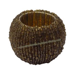 Servilletero con cuentas de cristal dorado de lujo para fiesta, boda, vajilla, decoración - Product Image 1