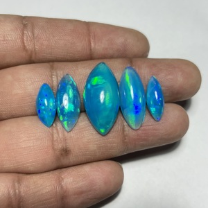 Natural Ethiopian Pryba Blue Opal Gemstone Fire Opal Marquise Cut Cabochon Genuine Loose Gemstone For <b>Ring</b> Pendant And Jewelry - Product Image 4