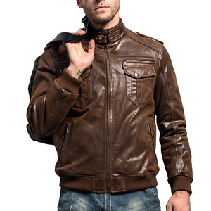 High Quality Autumn Varsity Jacket 100% Genuine Leather in Black Solid Style <b>Men</b> Customization Options Woven Stand Collar - Product Image 4
