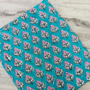 Tissu en coton imprimé au bloc Sanaganeri, tissu imprimé à la main de Jaipur, tissu indien pour robes, fournisseur de tissus en coton en gros - Product Image 1