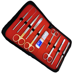Kit de Disección para Estudiantes, Instrumentos de Laboratorio de Anatomía y Biología de Acero Inoxidable, Estuche Rojo con Cierre, Proveedor Mayorista - Product Image 3