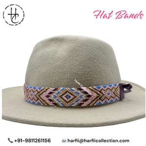 Chapeau Fedora unisexe imprimé de 21 pouces pour adultes, fait à la main avec un bandeau perlé, motif floral, large bord en feutre, style pêche en plein air - Product Image 3