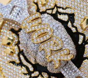 Pendentif Hip Hop en Or Blanc 10K/14K avec Diamants de Laboratoire CVD, Logo Personnalisé, Certifié IGI, Bijoux Streetwear - Product Image 5