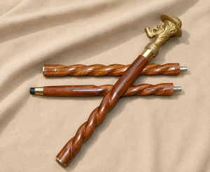 Canne de marche artisanale pour homme avec poignée en forme de cigare, canne en bois vintage de style victorien, canne décorative, cadeau unique - Product Image 5