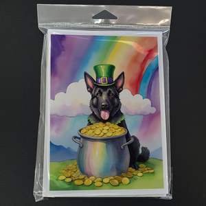 Whimsical St Patrick's Day Greeting Cards Pack of 8 German Shepherd A7 Size <b>5x7</b> Blank Note Cards with <b>Envelopes</b> - Product Image 3