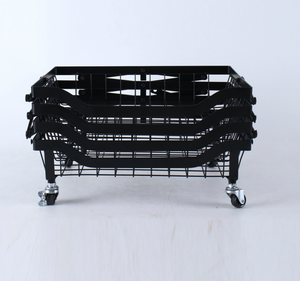 OEM/ODM Vietnam Foldable 4-Tier Tool <b>Trolley</b> Cart with Lockable Wheels Multi-Use Storage Organizer - Product Image 2
