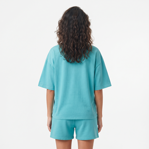 Conjunto de dos piezas para mujer con top y pantalones cortos, atuendo informal y cómodo a precio asequible, conjunto de pantalones cortos y camiseta para mujer - Product Image 5