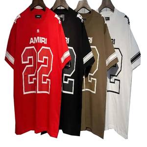 Camiseta de Hombre de Lujo, Talla Grande, Estampada, 100% Algodón, Cuello Redondo, Hombros Caídos, Estilo Urbano, Diseño de Logotipo Personalizado, 200 Gramos - Product Image 1