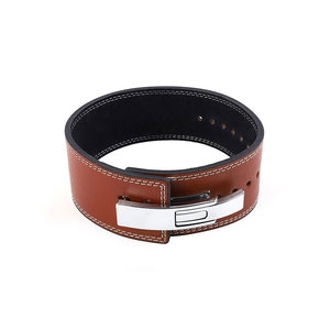 Custom Logo 10mm Cowhide Breathable Unisex Lever Buckle Weightlifting Belt Heavy Duty Professional Protection Non-<b>Slip</b> - Product Image 5