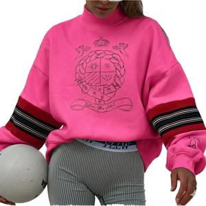 Sweat-shirt confortable pour femme à col montant, en tissu doux, coupe décontractée, manches longues et toucher chaud, idéal pour un usage quotidien décontracté. - Product Image 5