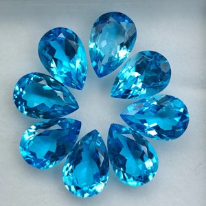 Topacio Azul Brasileño con Corte de Pera, Gema Suelta Facetada Natural para Anillo, Colgante, Pendientes, Joyería al por Mayor, Personalizable - Product Image 1