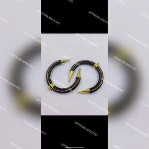 Colgante en forma de U de hueso de búfalo elegante – Joyería de moda hecha a mano de latón ligero, nueva bisutería artesanal, nueva joya - Product Image 3