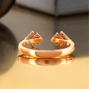 14K Rose Gold <b>Open</b> <b>Ring</b> with 0.15 CT Lab Grown Diamond Dainty Modern Jewelry Featuring VS1 Clarity and VVS1 Cut - Product Image 4
