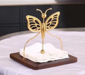 Porte-mouchoirs en métal de haute qualité avec base en bois, style étonnant et durable, fournitures pour hôtels et restaurants - Product Image 4