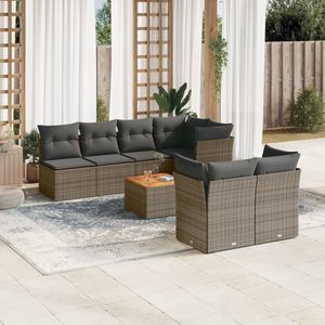 Ensemble de canapés de jardin en couleur gris brun avec coussins, mobilier d'extérieur au design contemporain, résistant à l'eau, en rotin - Product Image 3