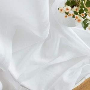 2-Piece 54W X 84L Inch Long White Semi-Sheer Voile Window Curtain Grommet <b>Panels</b> <b>Light</b> Filtering for Bedroom & Living Room - Product Image 1