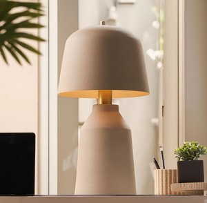 Metal Table Lamp White Finish Metal Shade | Modern Minimalist Bedside Lamp for Hotel Use | Middle Elegant Home <b>Decor</b> <b>Lighting</b> - Product Image 2