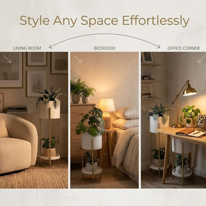 Étagère à plantes d'intérieur moderne en aluminium moulé avec revêtement en poudre à 2 niveaux, écologique, pour la décoration de la maison, support d'angle pour plusieurs pots de fleurs - Product Image 3