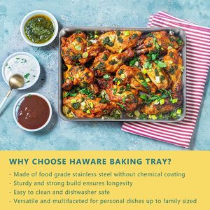 Metal Best Selling Stainless Steel Baking Tray Cooling Rack for Oven <b>BBQ</b> Serving Deep Shallow <b>Pan</b> Roasting Tray - Product Image 5