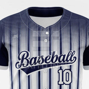 Maillot de baseball 2026 100 % polyester imprimé par transfert thermique, design personnalisé, manches courtes, respirant, tenue d'équipe - Product Image 6