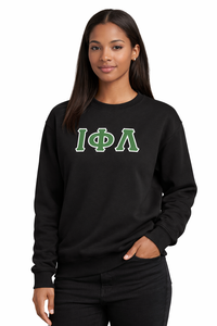 Sudadera negra de la hermandad Iota Phi Lambda, ropa con letras griegas, top informal con cuello redondo para mujer, calidad premium - Product Image 3